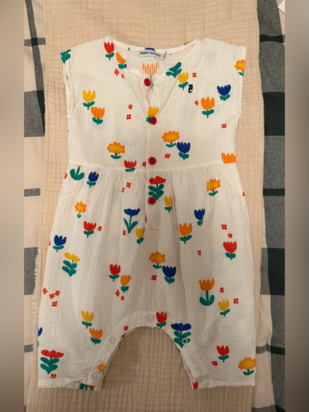 Bobo Choses White Floral Baby Romper 12M